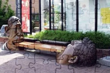 funny bench-42 jigsaw puzzle