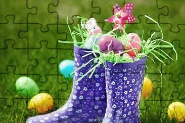 Flowery Rain Boots as an Easter Basket