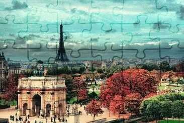 ARCO DEL TRIUNFO CON TORRE EIFEL jigsaw puzzle