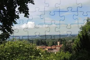 Pollone e la Serra d 'Ivrea, dalla Burcina jigsaw puzzle