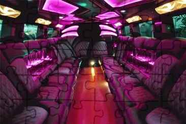 Interior of Purple Party Limosine