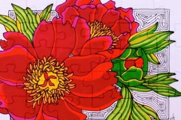 Red Peony jigsaw puzzle