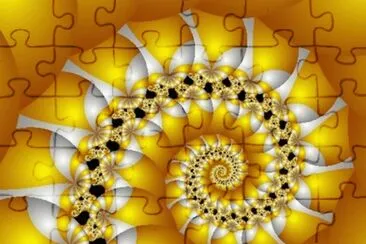 Yellow spiral Fractal jigsaw puzzle