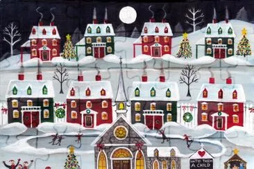 Winter Christmas Village jigsaw puzzle