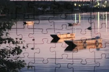 פאזל של Doryboats at dusk