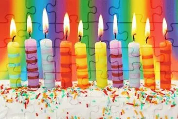 Rainbow of Birdhday Candles