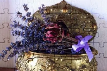 Antique Jewelry Box with Lavender