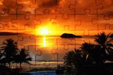 atardecer en la playa jigsaw puzzle