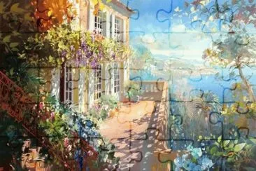 house with flowers jigsaw puzzle