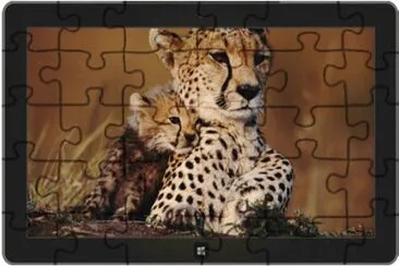 פאזל של leopard and cub