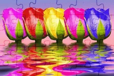 Colored Tulips jigsaw puzzle