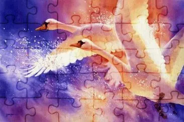 Swans in Flight jigsaw puzzle