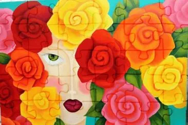 Lady between the Roses jigsaw puzzle