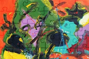 Crust #1  80x80cm  Acrylic and ink on canvas  jigsaw puzzle