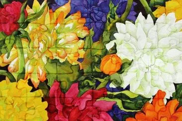 פאזל של Colored Flowers