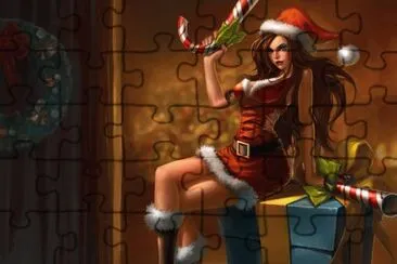 Mujer vestida de papÃ¡ noel jigsaw puzzle