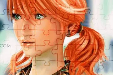 Rostro de chica pelirroja con dos colitas jigsaw puzzle