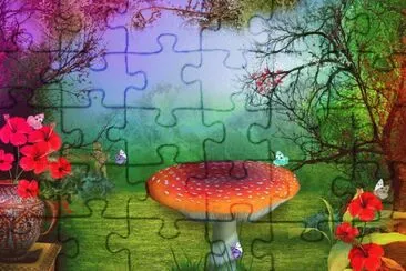 Paisaje con hongo jigsaw puzzle