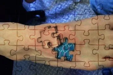 jigsaw piece foot tattoo jigsaw puzzle