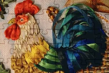 Embroidered Rooster jigsaw puzzle