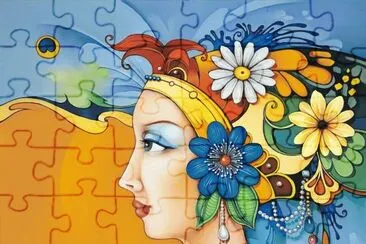 Colored Lady jigsaw puzzle