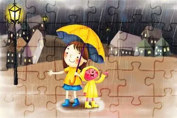 פאזל של niÃ±os bajo la lluvia