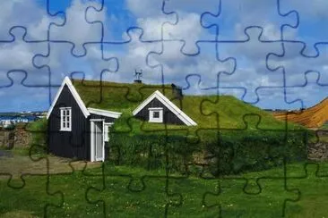 Casa con techo de cesped jigsaw puzzle