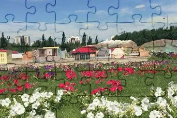 Parque Florido em Atamekeh - Astana - CasaquistÃ£o jigsaw puzzle