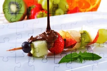 kiwi, strawberry and chocolate jigsaw puzzle