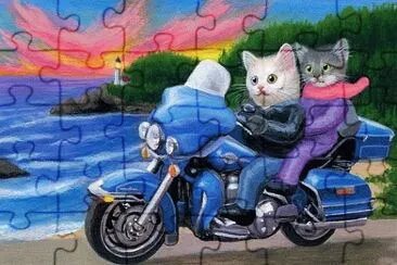 Kittens on the Harley jigsaw puzzle