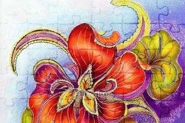 Paisley Nasturtium jigsaw puzzle