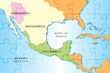 Mapa de las Ã¡rea en las que estaba dividio MÃ©xico antes de la conquista