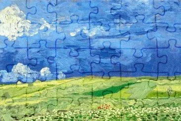 Wheatfield under a Cloudy Sky 1890 Van Gogh jigsaw puzzle