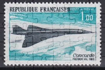 Puzzle de timbres de France et d 'ailleurs