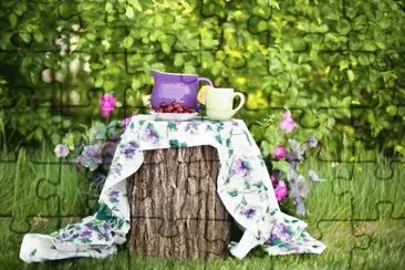 Lemonade Pitcher in the Garden-Still Life