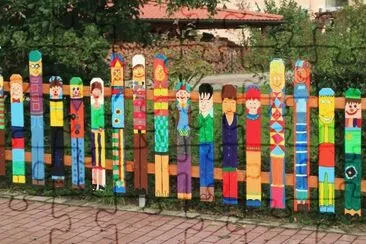 Colorful Fence Mural-Smile! jigsaw puzzle