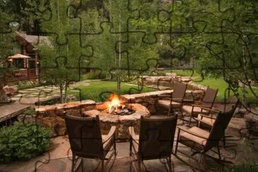 Comfy Garden Retreat with Firepit jigsaw puzzle