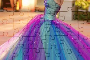 Colorful Rainbow Ball Gown jigsaw puzzle