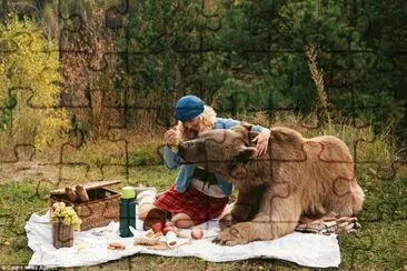 Picnic with a Bear-He Likes Grapes! jigsaw puzzle