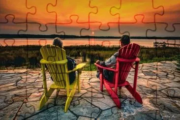 Watching the Sun Set-Colpoys Bay, Ontario jigsaw puzzle