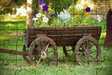 Rustic Wooden Wagon Planter