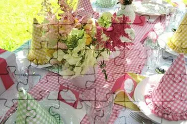 Pretty Gingham Party Table