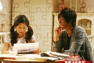 playful kiss