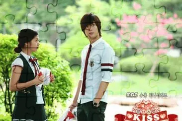 playful kiss