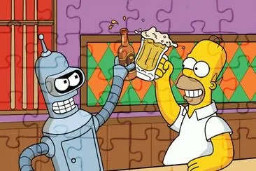 Homero y Bender jigsaw puzzle