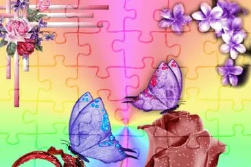 Blumen und Schmetterlinge jigsaw puzzle