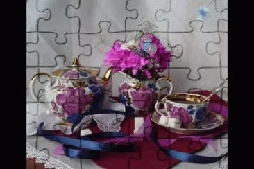 Pretty Flowers and Lace-Still Life Art jigsaw puzzle