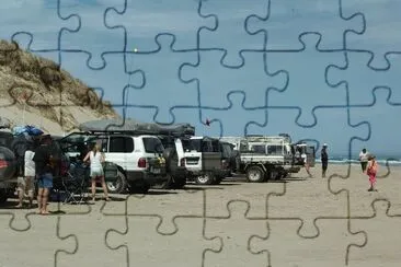 פאזל של SUVs on the Beach, Goolwa, S.A