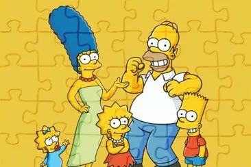 Lo Simpson sobre amarillo jigsaw puzzle