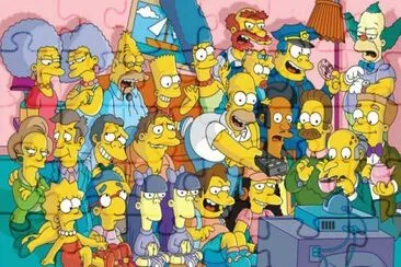 Los Simpson viendo la tele jigsaw puzzle